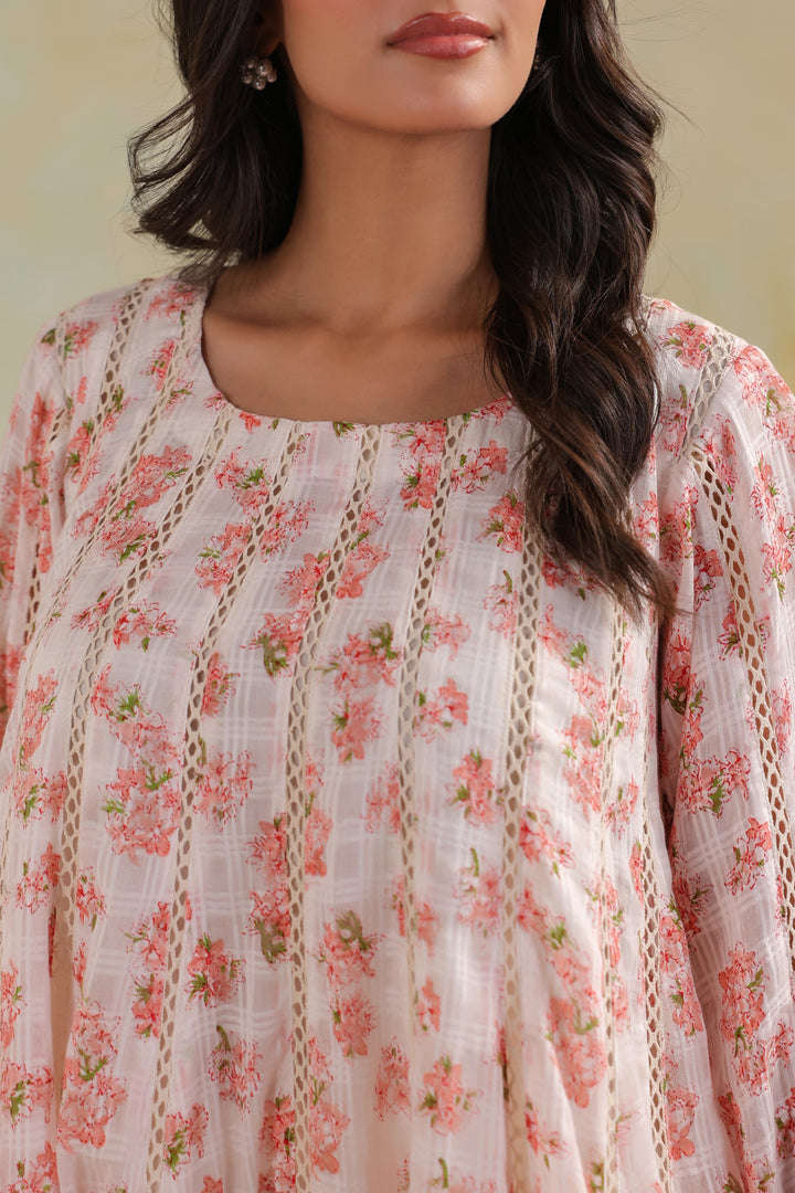Ivory White Cotton Kalidar Suit Set