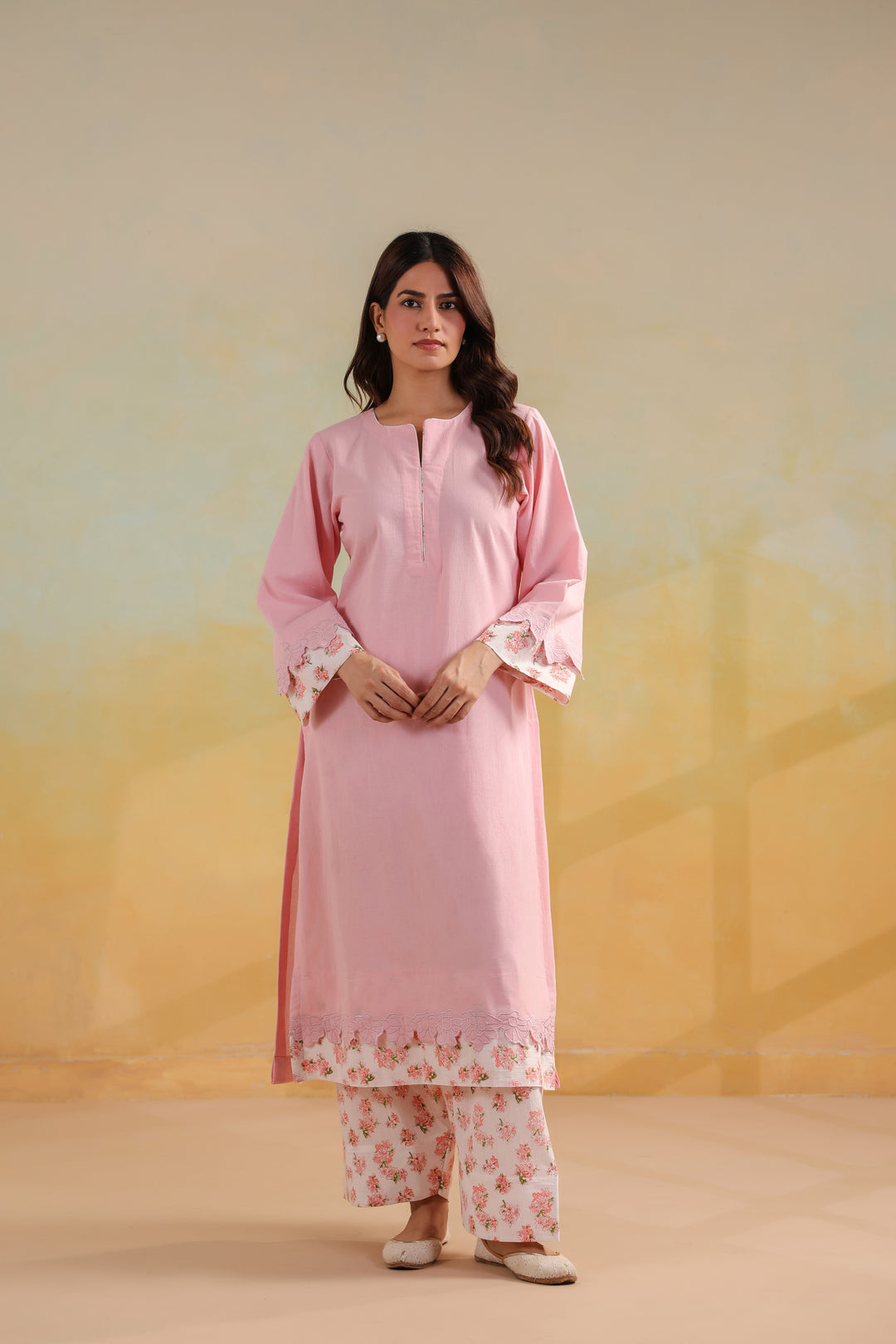 Blush Pink Cotton Suit Set