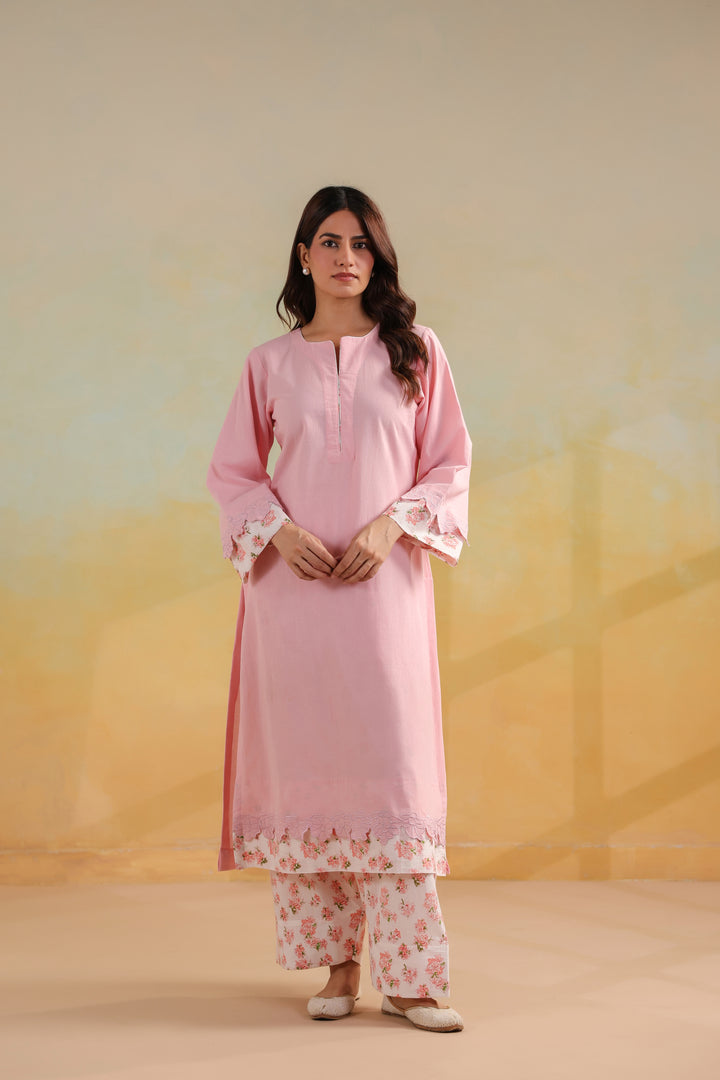 Blush Pink Cotton Suit Set