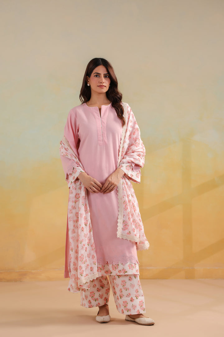 Blush Pink Cotton Suit Set