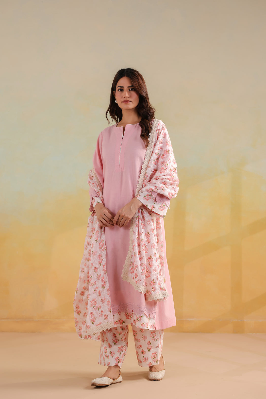 Blush Pink Cotton Suit Set