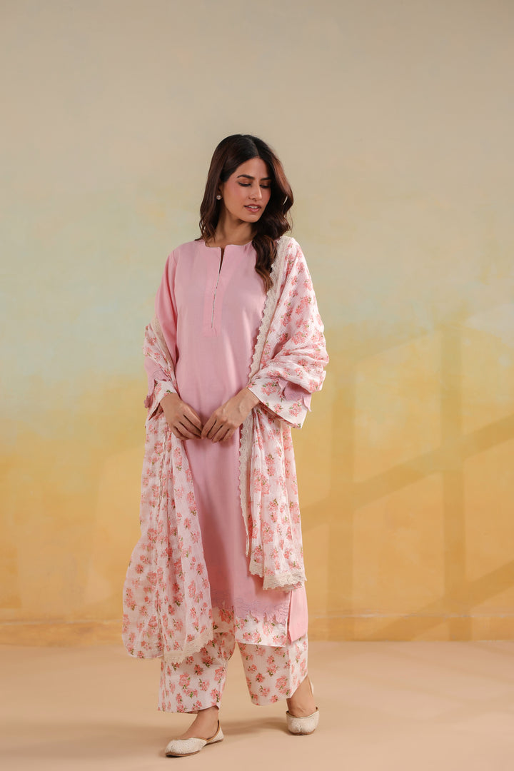Blush Pink Cotton Suit Set
