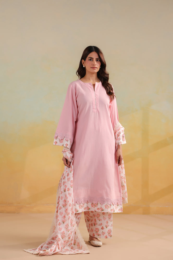 Blush Pink Cotton Suit Set