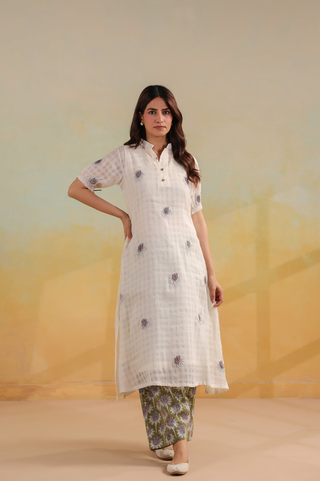 Pearl Ivory Cotton Suit Set