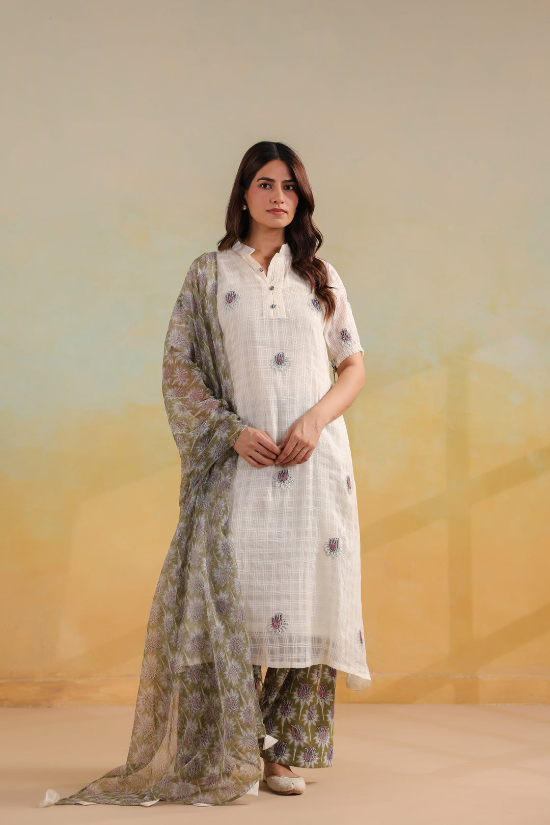 Pearl Ivory Cotton Suit Set