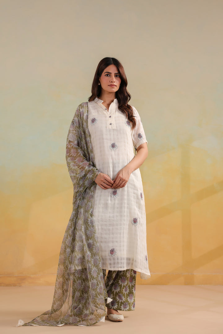 Pearl Ivory Cotton Suit Set