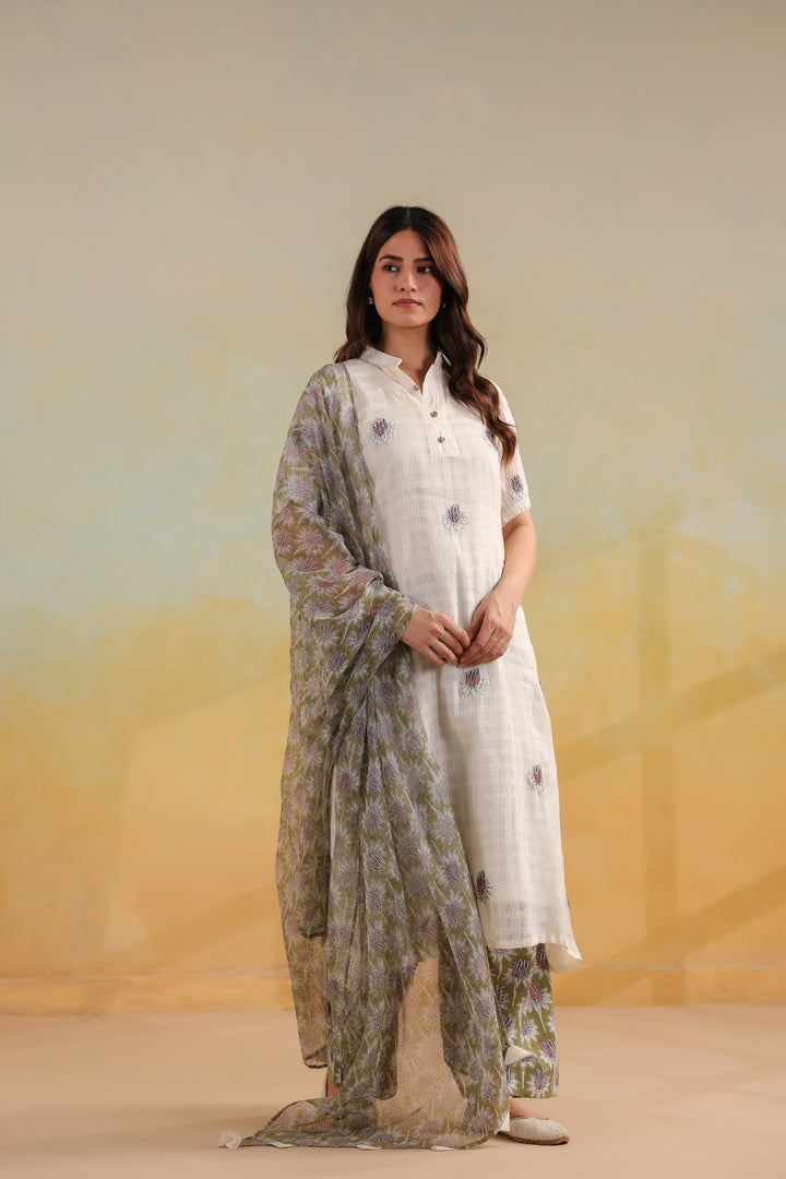 Pearl Ivory Cotton Suit Set