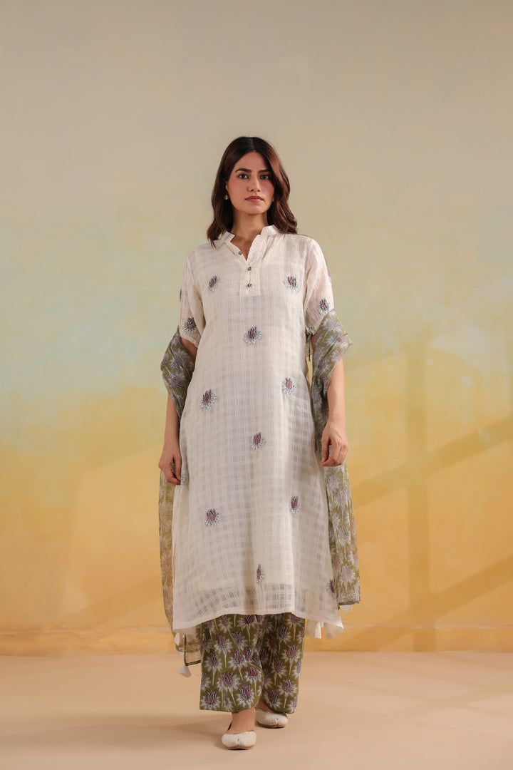 Pearl Ivory Cotton Suit Set