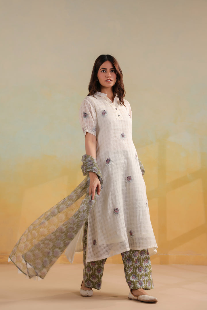 Pearl Ivory Cotton Suit Set