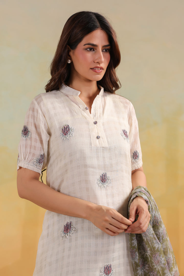 Pearl Ivory Cotton Suit Set