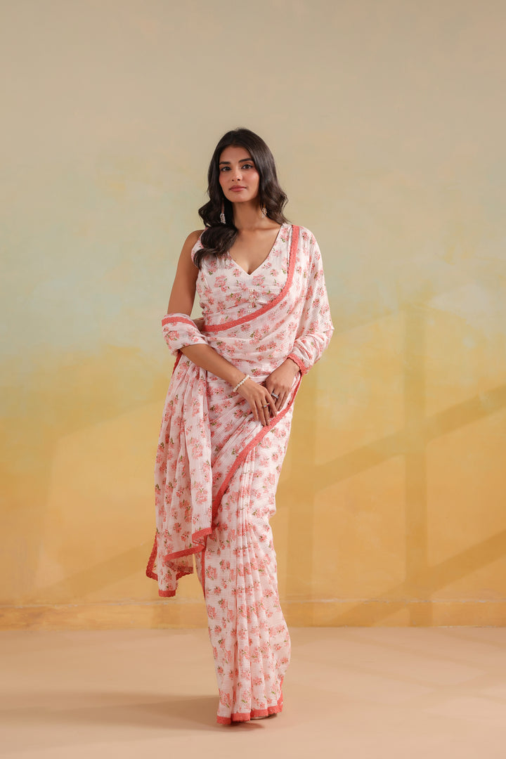 Pearl Ivory Cotton Saree
