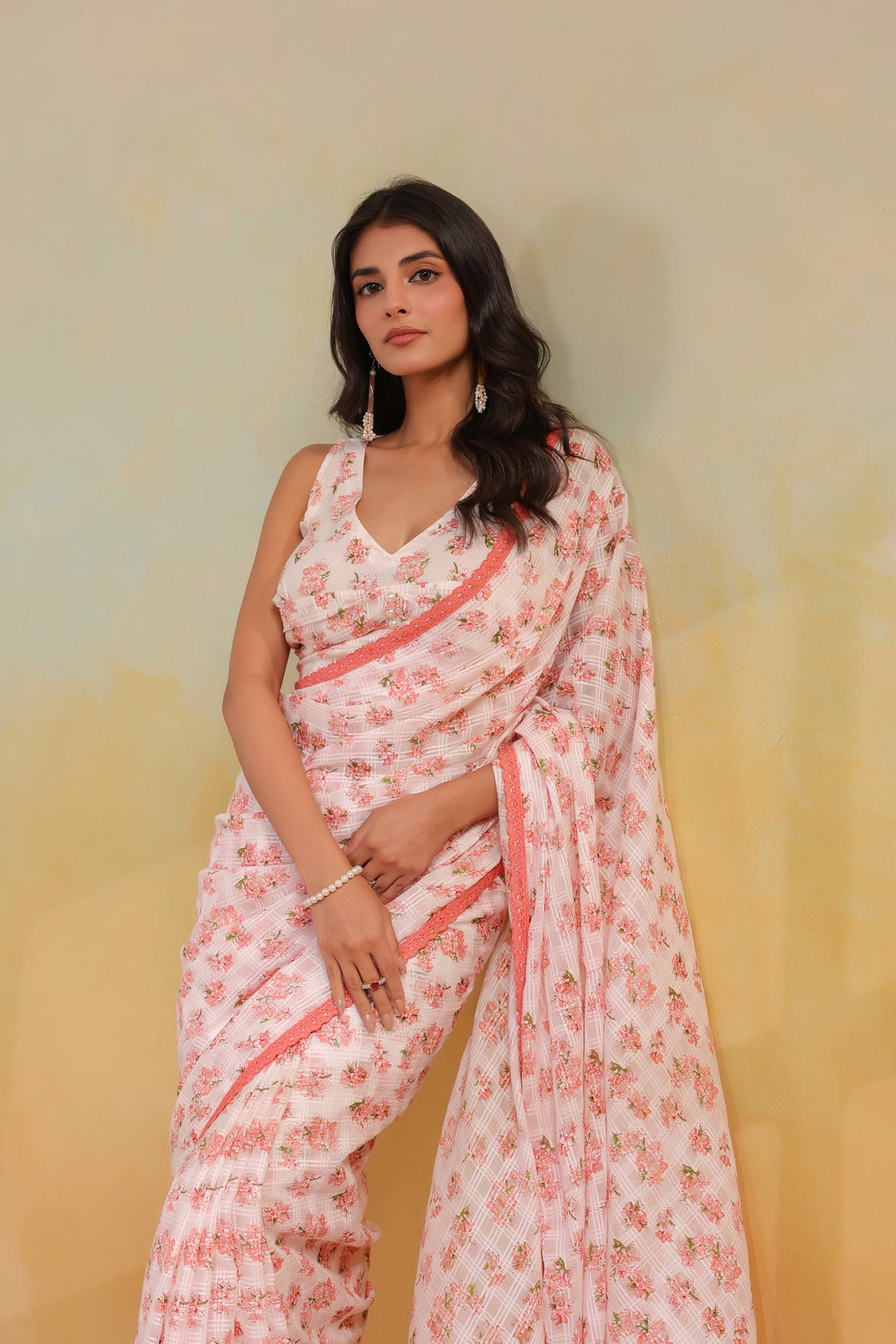Pearl Ivory Cotton Saree