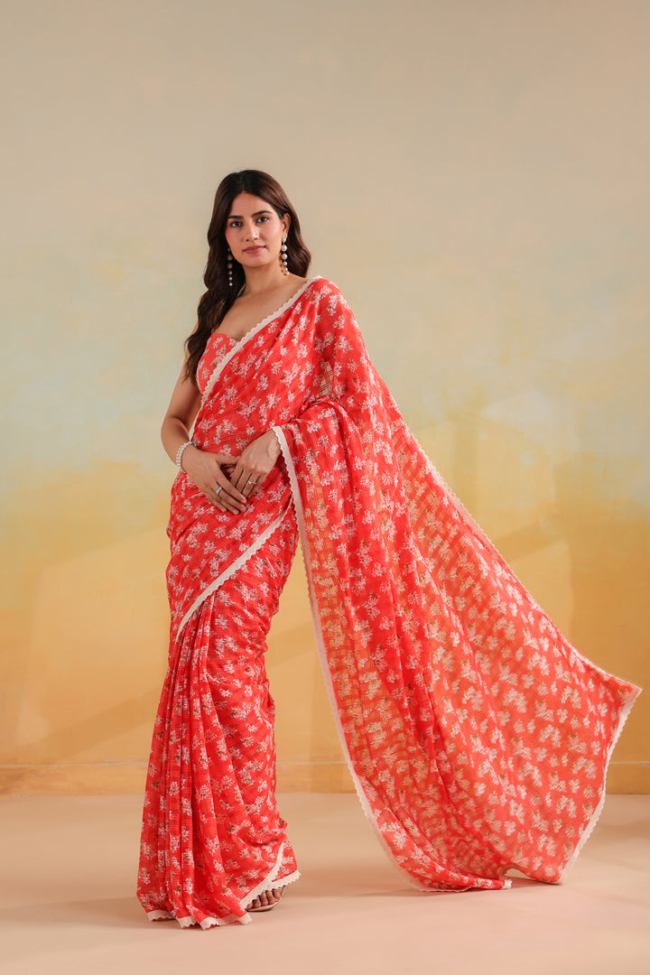 Peach Blush Cotton Saree
