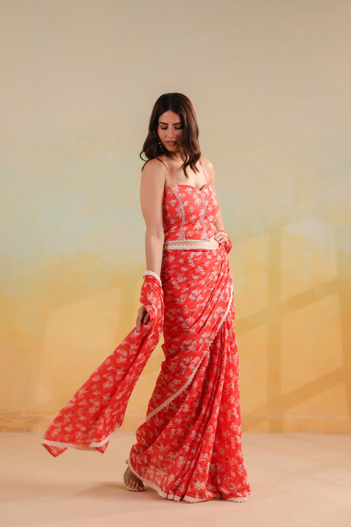 Peach Blush Cotton Saree
