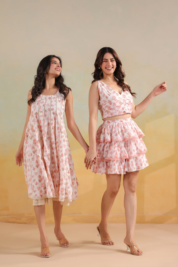 Ivory White Cotton Midi Dress