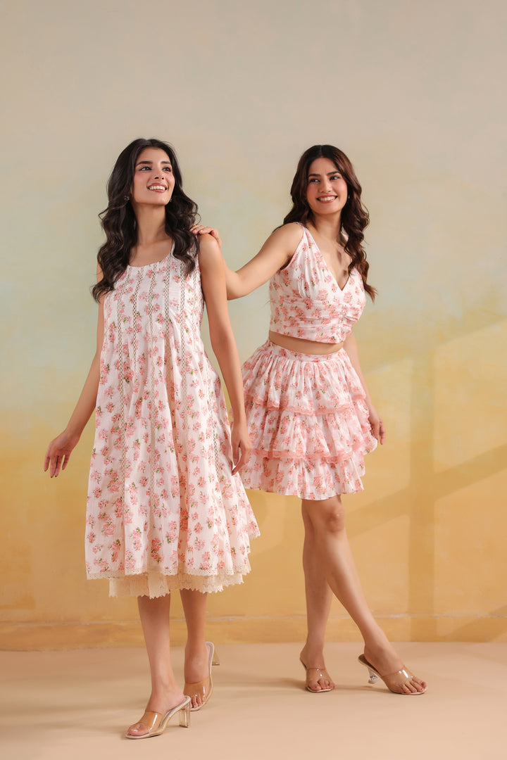 Ivory White Cotton Midi Dress