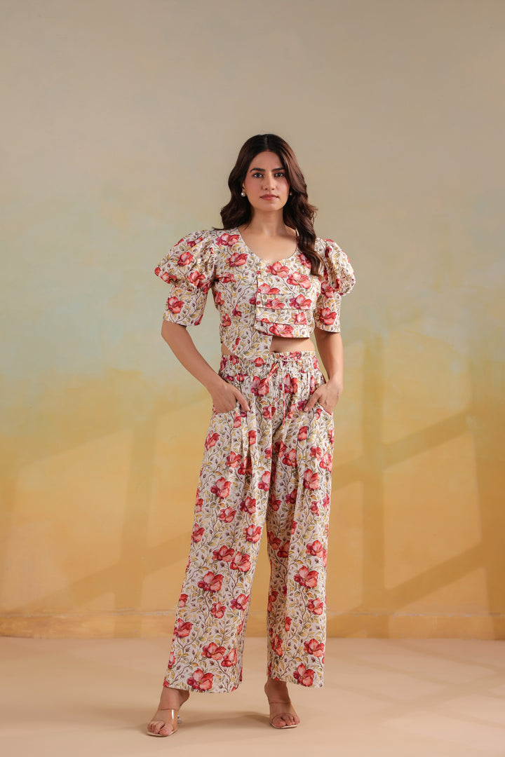 Blush Floral Cotton Co-Ord Set