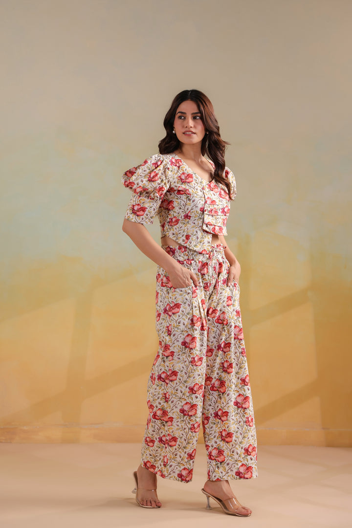 Blush Floral Cotton Co-Ord Set
