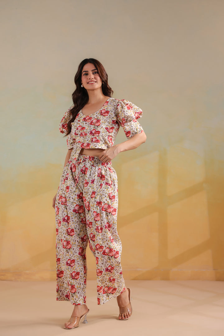 Blush Floral Cotton Co-Ord Set