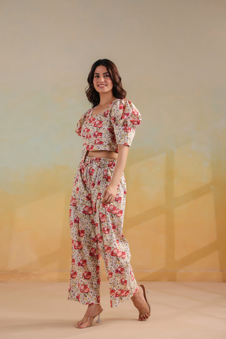 Blush Floral Cotton Co-Ord Set