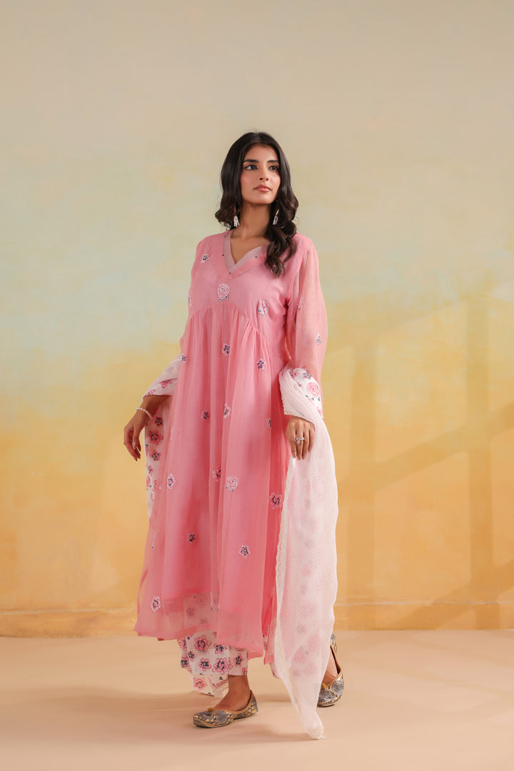 Rose Petal Kota Doria Suit Set